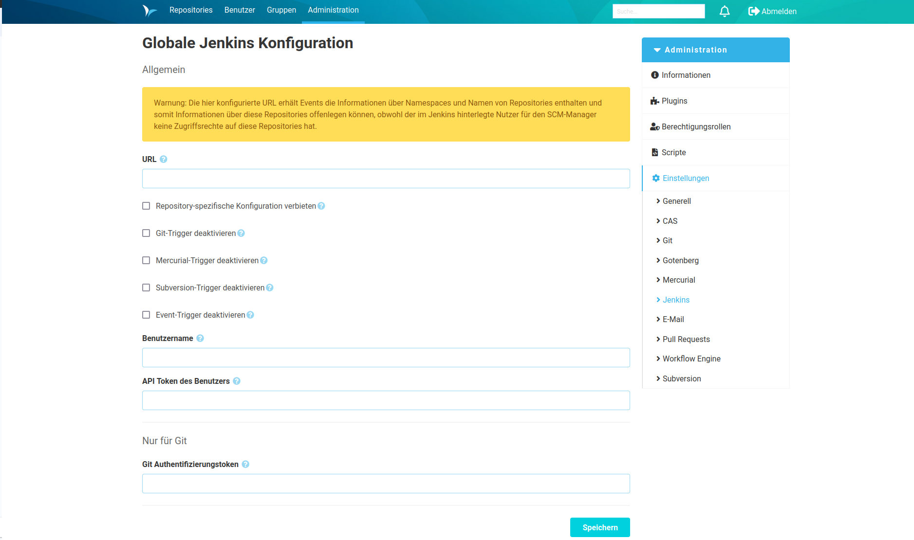 SCM-Manager Konfiguration für Jenkins